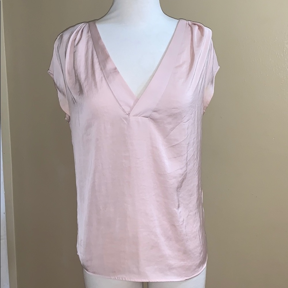 H&M Satin Blush Pink Cap Sleeve Top Size 4